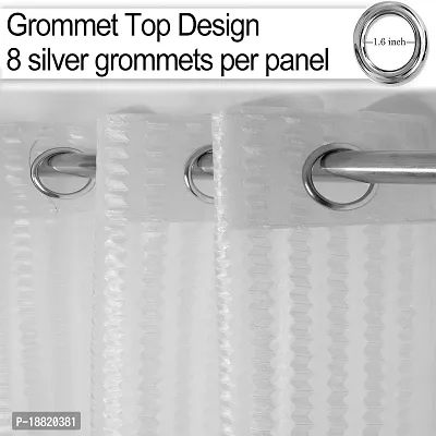 DecorStore White Transparent Sheer Curtains Single Curtain 5 feet with Silver Eyelets Draperies for Living Room/Bedroom give Your Home a Elegant Look.-thumb3