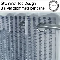 DecorStore Grey Transparent Sheer Curtains Single Curtain 5 feet with Silver Eyelets Draperies for Living Room/Bedroom give Your Home a Elegant Look.-thumb2