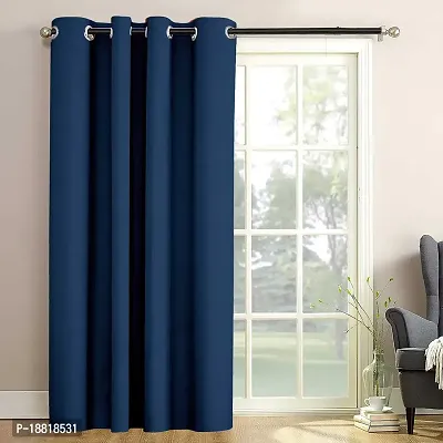 DecorStore Window Curtain Blue Solid Room Darkening Thermal Insulated Blackout Grommet for Living Room