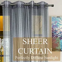 DecorStore Grey Transparent Sheer Curtains Single Curtain 5 feet with Silver Eyelets Draperies for Living Room/Bedroom give Your Home a Elegant Look.-thumb1