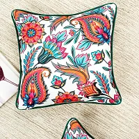 Printed Cushion Cover Set of 2 16?x16? with pom pom, Indoor Outdoor Cushion Covers Room d?cor for Couch Bed Sofa-thumb2