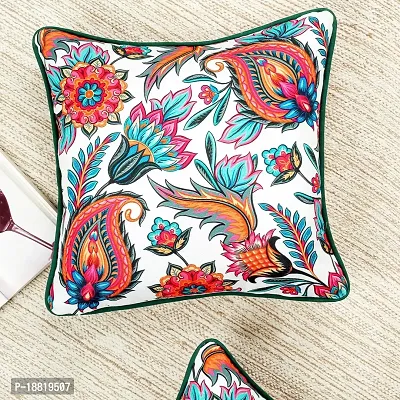 Printed Cushion Cover Set of 2 16?x16? with pom pom, Indoor Outdoor Cushion Covers Room d?cor for Couch Bed Sofa-thumb3