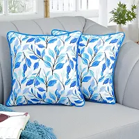 Printed Cushion Cover Set of 2 16?x16? with pom pom, Indoor Outdoor Cushion Covers Room d?cor for Couch Bed Sofa-thumb1