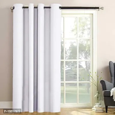 DecorStore Window Curtain Silver Solid Room Darkening Thermal Insulated Blackout Grommet for Living Room-thumb0