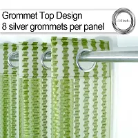 DecorStore Green Transparent Sheer Curtains Single Curtain 5 feet with Silver Eyelets Draperies for Living Room/Bedroom give Your Home a Elegant Look.-thumb2