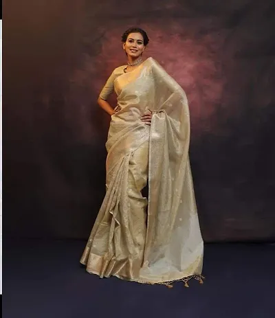 Glamorous Tissue Saree with Blouse piece 