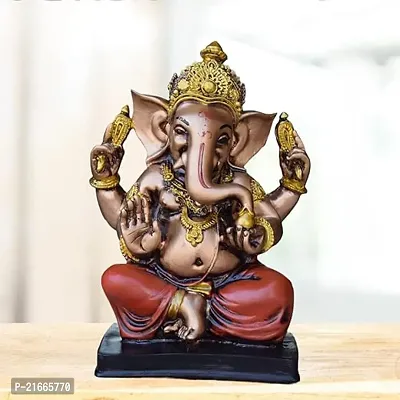 Classic Antique Finish Resin Ganpati Bappa Murti For Home Decor and Office