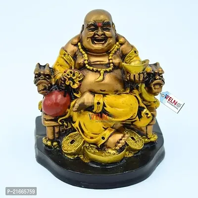 Classic Laughing Buddha/Lucky Buddha Sitting On Singhasan