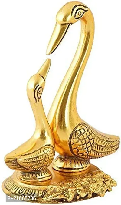 Classic Metal Kissing Duck Showpiece, Cute Love Birds Decorative-thumb0