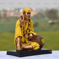 Sai Baba Statue Sai Nath Idol Sitting on Singhasan Decorative Showpiece-thumb1