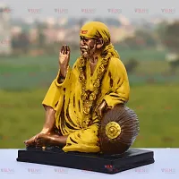 Sai Baba Statue Sai Nath Idol Sitting on Singhasan Decorative Showpiece-thumb2