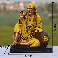 Sai Baba Statue Sai Nath Idol Sitting on Singhasan Decorative Showpiece-thumb4