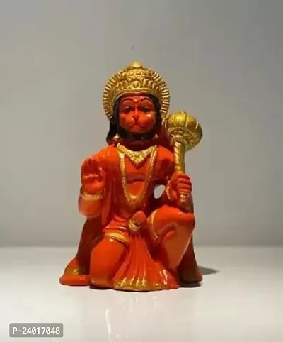 Hanuman Statue /Murti/ Idol Marble Finish (Polyresin, Clear) Decorative Showpiece-thumb0