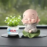 Synthetic Resin Little Baby Figurine/Monk/Sculpture Set of 4 for Car Dashboard, Home Decor, Decorative-thumb2