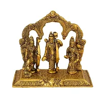 Metal Ram Darbar Idol Lord Rama Laxman and Sita hanuman Statue for Temple Ram Darbar Decorative Showpiece-thumb1