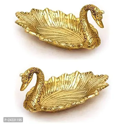 Metal Swan Duck Shape Dry Fruit Tray platter (Pack of 2 Decorative Showpiece