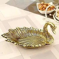 Metal Swan Duck Shape Dry Fruit Tray platter (Pack of 2 Decorative Showpiece-thumb2