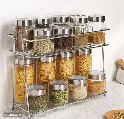 Steel 2-Tier Spice Rack Container Organizer 38 x 15 x 28 Inches-thumb0