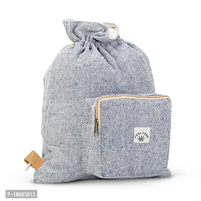 Loning to Buy Hemp Drawstring Backpack String Bag Cinch Large Gym Sackpack (Blue)-thumb2
