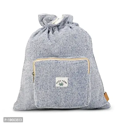 Loning to Buy Hemp Drawstring Backpack String Bag Cinch Large Gym Sackpack (Blue)-thumb0