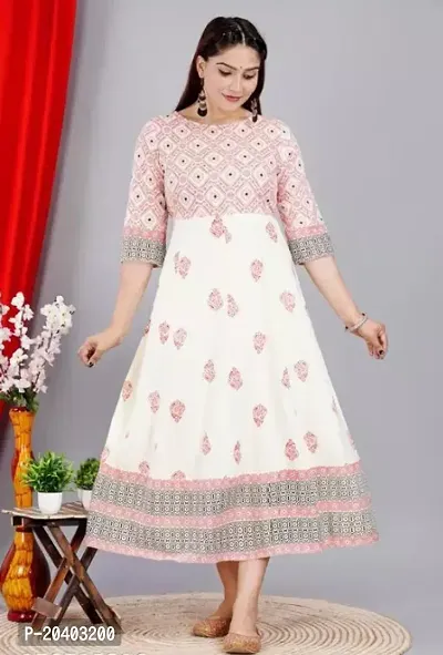 Stylish Rayon Anarkali Kurti For Women-thumb0