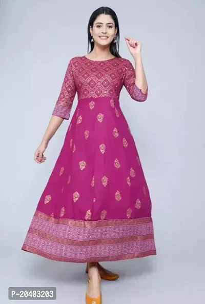 Stylish Rayon Anarkali Kurti For Women-thumb0