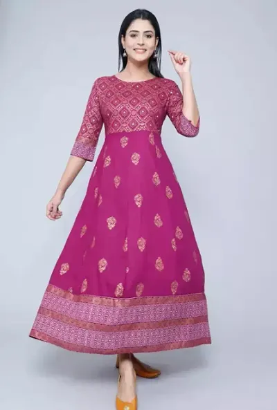 Stylish Rayon Anarkali Kurti For Women