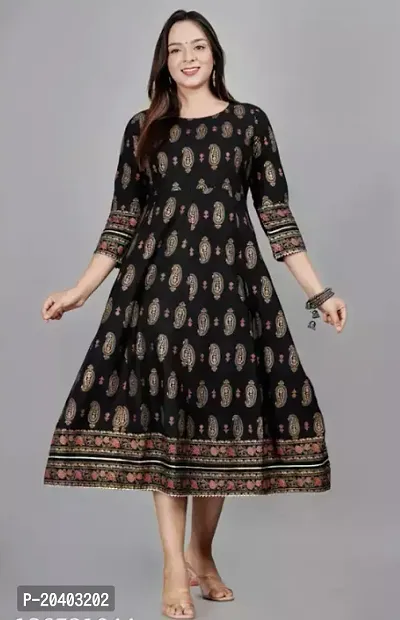 Stylish Rayon Anarkali Kurti For Women-thumb0