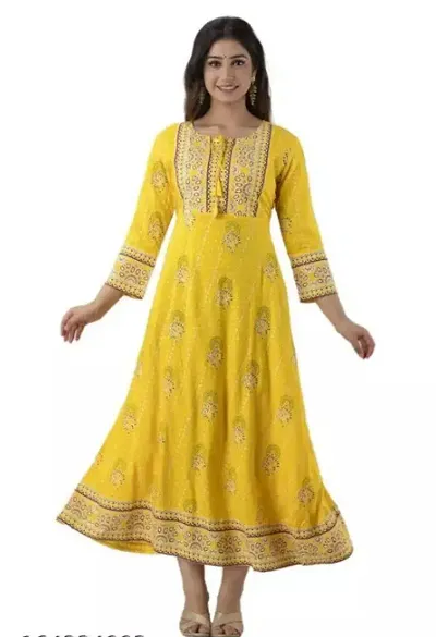 Stylish Rayon Anarkali Kurti For Women