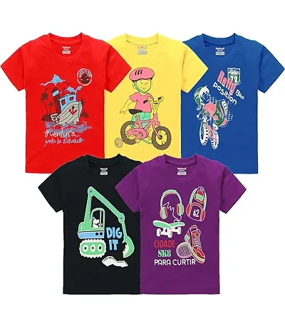 Trendy Blend Tshirt for Boys ( Combo of 5 )