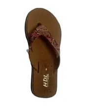 AT Slippers Regular Stylish Slippers Women Home Multicolor Wages Heel Brown Slippers Flip Flop Indoor Outdoor Flip Cute Foot Wear Daily Use Size 06-thumb1