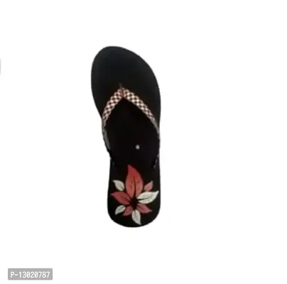 AniRudhTraderS Stylish Slippers FOR Women's Home Multicolor Printed Flower Wages Sponge Heel Red Slippers Flip Flop Indoor Outdoor Flip Cute Foot Wear Daily Use Size 05