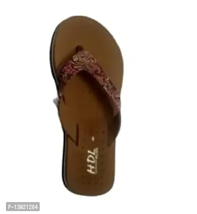 ANIRUDH TRADERS Slippers for Women's Home Multicolor Wages Heel Brown Slippers Flip Flop Indoor Outdoor Flip Cute Foot Wear Daily Use Size 07-thumb4
