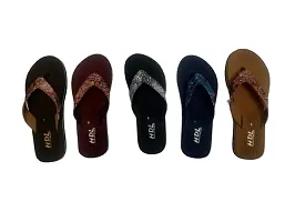 AT Stylish Slippers Women Multicolor Wages Heel Brown Slippers Flip Flop Indoor Outdoor Flip Cute Foot Wear Daily Use Size 07-thumb3