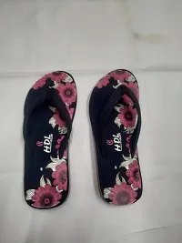 AniRudhTraderS Stylish Slippers FOR Women's Home Printed Blue Pink Flower Wages Sponge Heel Slippers Flip Flop Indoor Outdoor Flip Cute Foot Wear Daily Use Size 07-thumb2