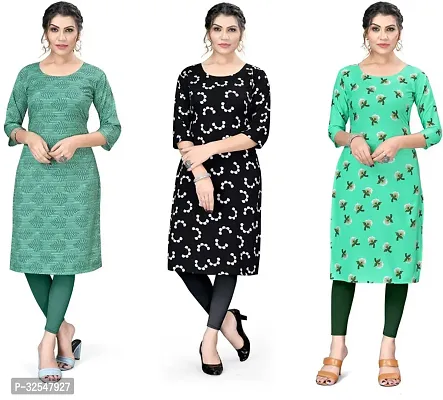 Beautiful Crepe Printed Kurta For Women Pack of 3