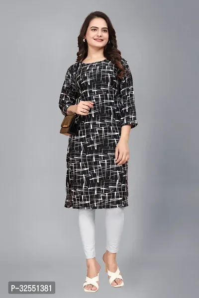 Stylish Crepe Stitched Kurta For Women-thumb0