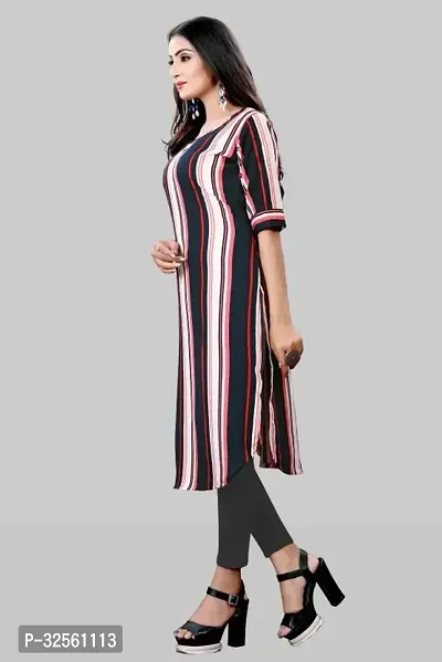 Stylish Multicoloured Crepe Printed Stitched Kurta For Women-thumb3