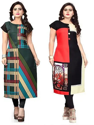 Stylish Crepe Kurta For Women Pack Of 2