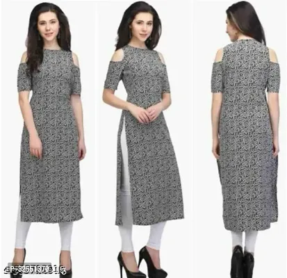 Stylish Crepe Stitched Kurta For Women-thumb0