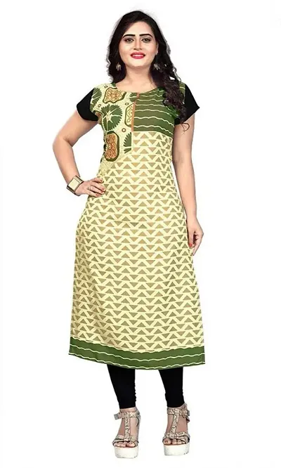 Stylish Crepe Straight Stitched Kurta For Women