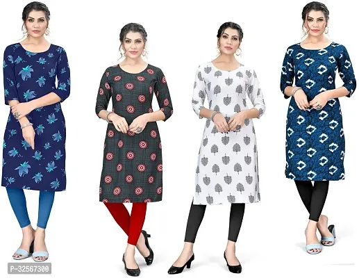 Reliable Crepe Printed Kurta For Women- Pack Of 4-thumb0