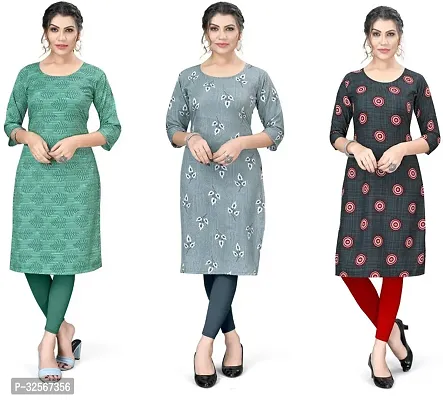 Reliable Crepe Printed Kurta For Women- Pack Of 3-thumb0