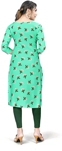 Stylish Green Crepe Printed Stitched Kurta For Women-thumb1