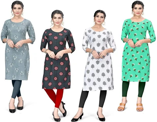 Fancy Combo of 4 Crepe Kurti