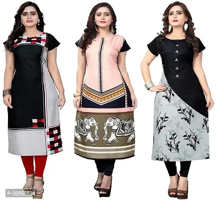 Fancy Crepe Kurtas For Women Combo Of 3