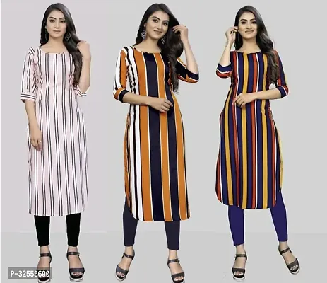 Fancy Crepe Kurtas For Women Combo Of 3-thumb0