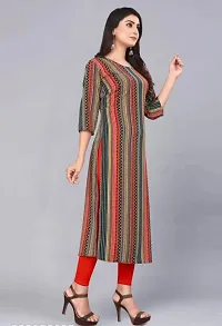 Stylish Multicoloured Crepe Printed Stitched Kurta For Women-thumb2