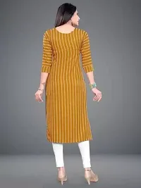 Stylish Yellow Crepe Printed Stitched Kurta For Women-thumb1