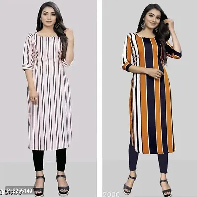 Stylish Crepe Stitched Kurta For Women Combo Of 2